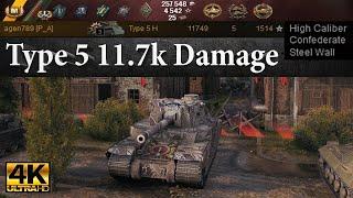 Type 5 Heavy video in Ultra HD 4K 11749 dmg, 5060 block, 5 kills  World of Tanks ️