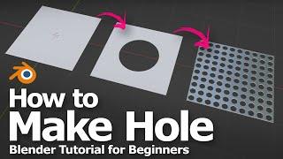 How to cut hole in plane without Boolean  Modifier in Blender | Perforated Metal Hole Pattern