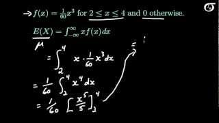 Deriving the Mean and Variance of a Continuous Probability Distribution