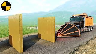 Cars vs Golden Brick Walls  BeamNG.Drive