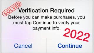 How To Fix Verification Required On App Store IOS 15 | Fix Payment Method Verification Required