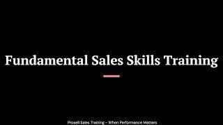 Fundamental Sales Skills Training