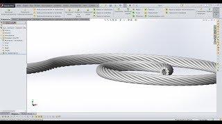  Урок SolidWorks №14. Трос. Скручивание по траектории