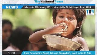 India ranks 94th among 179 countries in the Global Hunger Index 2020