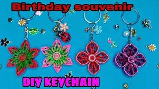 DIY QUILLING KEYCHAIN | BIRTHDAY GIVE A WAY|BIRTHDAY SOUVENIR