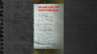 3Rd Shift Cisf Fire constebal Exam 2023 #shorts #cisf #cisffireman #shortsfeed #gk #viral #ssc