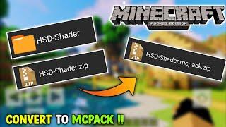 How To Tutn Zip to Mcpack For Minecraft PE || Convert a zip file into a Resource Pack 