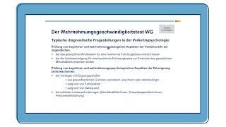 Webinar zum WG - Wahrnehmungsgeschwindigkeitstest