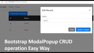 Bootstrap Modal Popup CRUD operation in ASP.NET MVC CORE