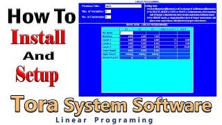 How To Install Tora Software Free | Linear Programing