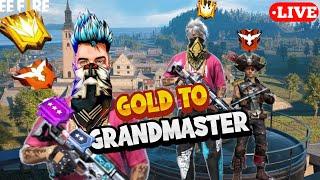 FREE FIRE MAX LIVE GOLD TO GRANDMASTERS RANK PUSH || NOOB ID GOLD TO GRANDMASTER