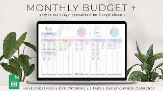 Monthly Budget + Spreadsheet