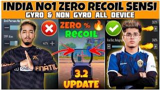 JONATHAN GAMINGSENSTIVITY REVEALED ZERO RECOIL SETTING3.2 UPDATE BGMI SENSITIVITY GYRO & NON GYRO