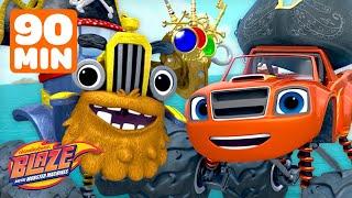 90 MINUTES of Blaze's PIRATE Missions and Rescues! ‍️ w/ AJ | Blaze and the Monster Machines