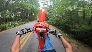 CRAZY WHEELIES ON MY CRF250R THROUGH THE COUNTRY!! (PUSHING IT TO THE LIMITS)