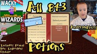 AndersonPlays Roblox Wacky Wizards All Potions - All 843 Potions Book Recipes - Peanut Update