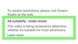 Ad Suitability - Under Review | This Video Is Being Reviewed To Determine Whether It's Suitable