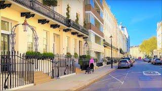 Knightsbridge London Walking Tour, Wealthy Kinghtsbridge, Brompton Road to Hyde Park. London Walk.4K