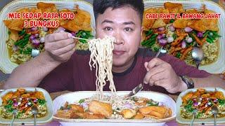 PEDAS GILA! MUKBANG 3 BUNGKUS MIE SEDAP RASA SOTO PAKE CABE RAWIT + BAWANG JAHAT