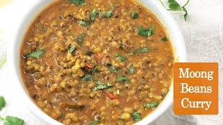 Moong Beans Curry In Pressure Cooker -  Whole Green Mung Curry - Green Mung Dal