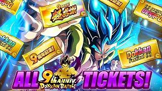 SO MANY FREE SUMMONS! EVERY TICKET AVAILABLE DURING THE GLOBAL 9TH ANNIVERSARY! (Dokkan Battle)