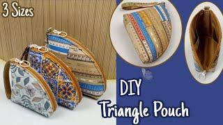 DIY Cara Membuat Pouch/Triangle Pouch/Tutorial & Pattern