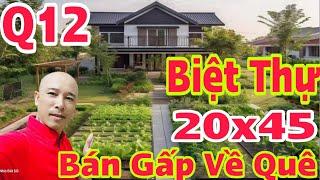 Biệt thự sân vườn quận 12 đẹp mê luôn 20x45 Mặt tiền đường lớn gần sân bay | #bietthusaigon