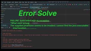 Build failed with an exception  . The supplied javaHome seems to be invalid.Flutter error solve.