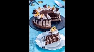 Chocolate Honey Cake (Medovik) #shorts