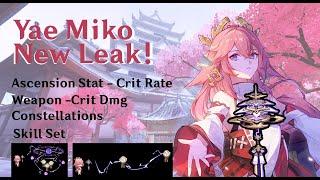 Yae Miko's Sussy New Leaks, Weapon, Constellations, Ascension Stats and Skill Sets