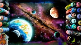 I Spray Paint a Spacial Scene [ Satisfying !!! ] by Antonipaints