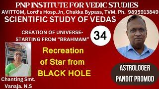 SCIENTIFIC STUDY OF VEDAS-CREATION OF UNIVERSE .CLASS 34-Recreation of STAR from BLACK HOLE