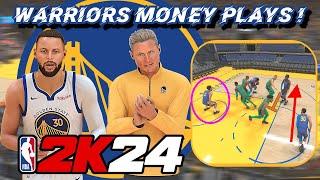 4 Warriors Money Plays In NBA 2K24 | Double Screens, Open 3's, & Cuts | Playbook Tutorial