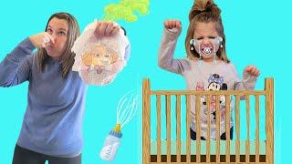 Nev turned into a baby! Magic baby puffs Mix Up! Mom to the rescue!