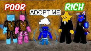 Adopted by HOMELESS vs BILLIONAIRE Blox Fruits Family