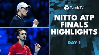 Sinner Takes On De Minaur; Medvedev vs Fritz | Nitto ATP Finals 2024 Highlights Day 1