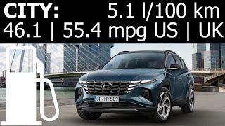 Hyundai Tucson Hybrid CITY fuel economy consumption real-life test mpg urban l/100 km :: [1001cars]