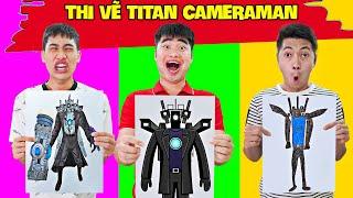 Gấu Đỏ TV - Thử Thách Vẽ Titan Cameraman , Vẽ Naruto Và Spider MAN Vs Venom