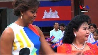 Michelle Obama Shares Her Story in Education with Girls in Cambodia ​លោកស្រី​ Michelle​ Obama