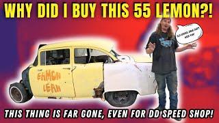 CAN WE SAVE IT?! 55 Chevy Drag Car- Too Far Gone For DD Speed Shop?!