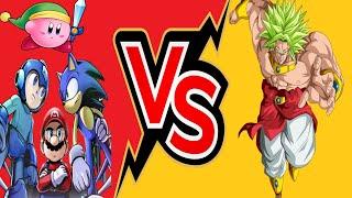 MUGEN Battle Request - Super Better Mario, Sonic, Megaman & Kirby VS. Broly (DBZ)