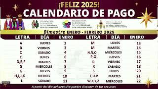 Calendario de pagos Pensión Bienestar 2025