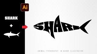 Warp Text Into the Custom Shape in Adobe Illustrator | Shark Typography Design | Adobe Illustrator