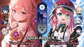 Yae Overload & Charlotte Freeze | Genshin Impact Spiral Abyss 4.7 Full Stars