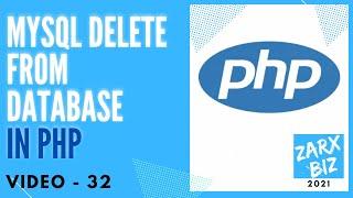 #32 Delete data from mysql database using php | Learn PHP Programming | PHP for Beginners