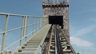 Dragon Ride Coaster On Ride at Belantis Park in Germany (full HD)