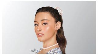Gradient Mesh Illustrator | Realistic Digital Portrait | Liza