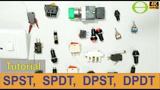 What is the difference between a SPST, SPDT, DPST, and DPDT switch? - Detailed