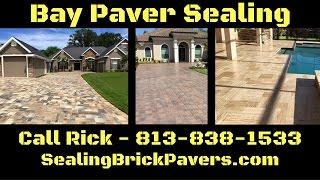 Cleaning, Sanding & Sealing Driveway Pavers from Bay Paver Sealing.  SealingBrickPavers.com