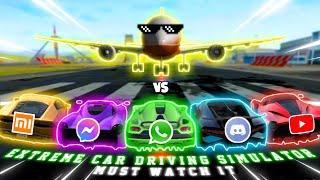 Extreme Car Driving Simulator 2021 | Airplane Vs All Whatsapp Drip Cars | Part - 1